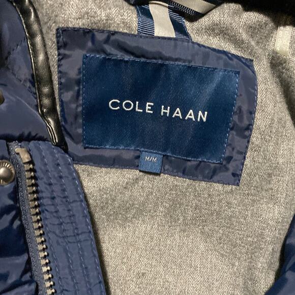 Cole Haan Quilted Size M Jacket Coat Lined Elbow Patches Chore Pockets Corduroy - Picture 11 of 14